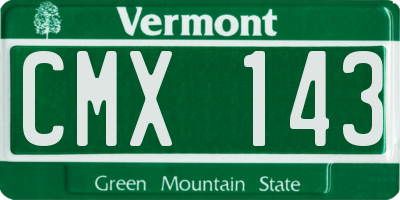 VT license plate CMX143