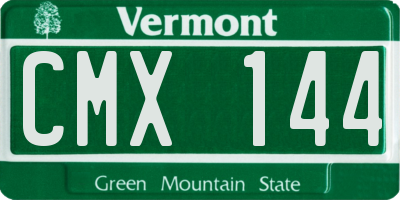 VT license plate CMX144