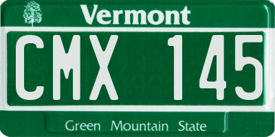 VT license plate CMX145