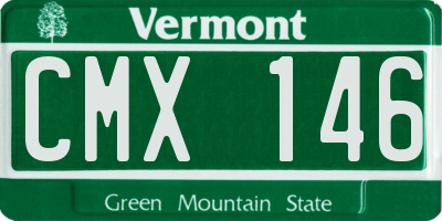 VT license plate CMX146