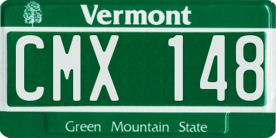 VT license plate CMX148