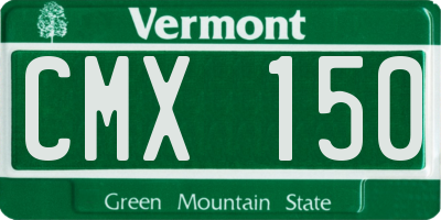 VT license plate CMX150