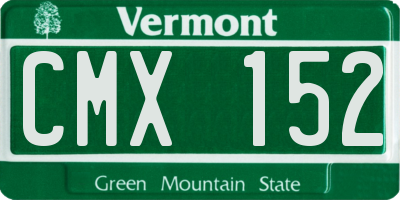 VT license plate CMX152