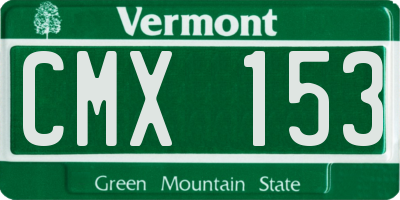 VT license plate CMX153