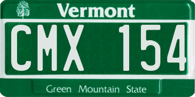 VT license plate CMX154