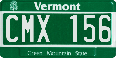 VT license plate CMX156