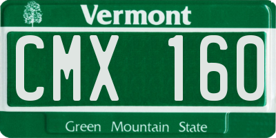 VT license plate CMX160