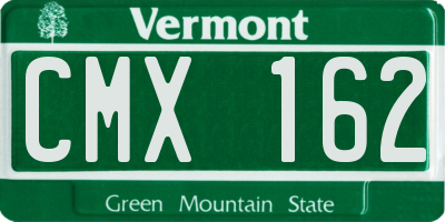 VT license plate CMX162