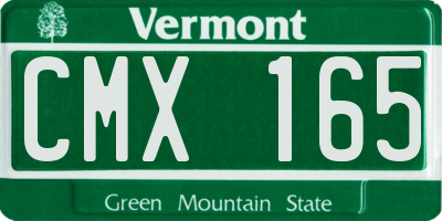 VT license plate CMX165