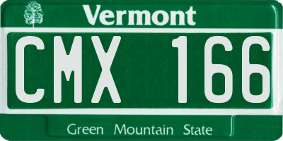 VT license plate CMX166