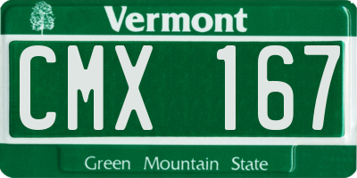 VT license plate CMX167