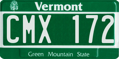 VT license plate CMX172