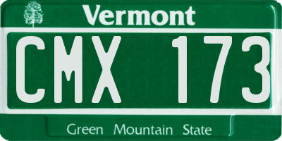 VT license plate CMX173