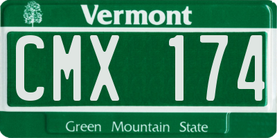 VT license plate CMX174