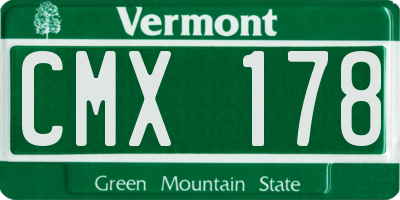 VT license plate CMX178