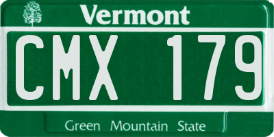 VT license plate CMX179