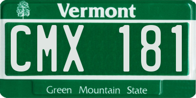 VT license plate CMX181