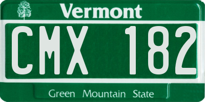VT license plate CMX182