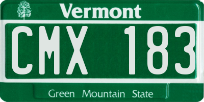VT license plate CMX183