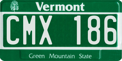 VT license plate CMX186