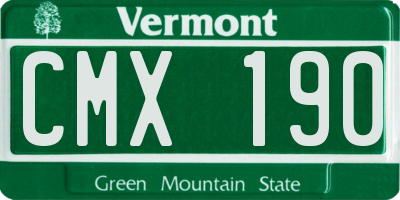 VT license plate CMX190