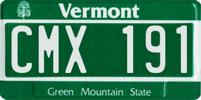 VT license plate CMX191