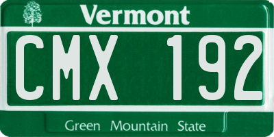VT license plate CMX192
