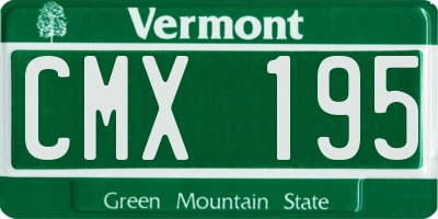 VT license plate CMX195