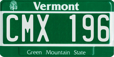 VT license plate CMX196