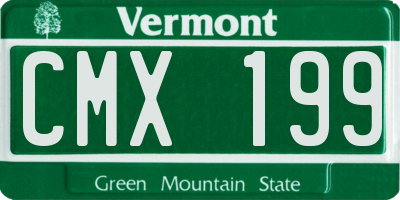 VT license plate CMX199