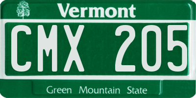 VT license plate CMX205