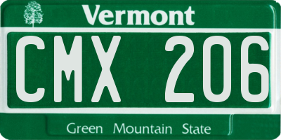VT license plate CMX206