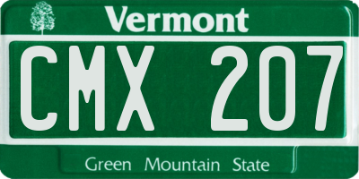 VT license plate CMX207