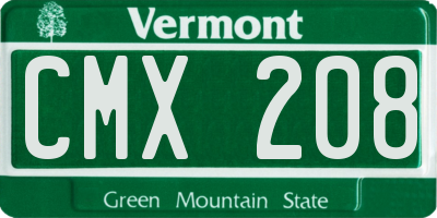 VT license plate CMX208