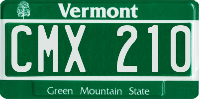 VT license plate CMX210