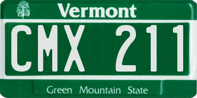 VT license plate CMX211