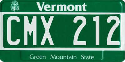 VT license plate CMX212
