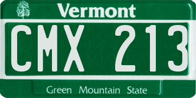VT license plate CMX213