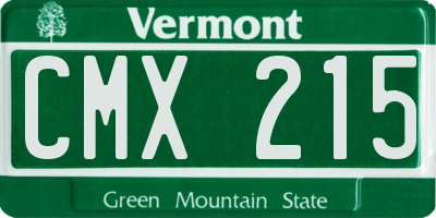 VT license plate CMX215
