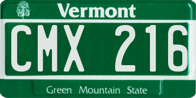 VT license plate CMX216