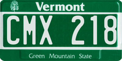 VT license plate CMX218