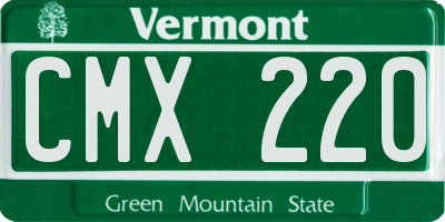 VT license plate CMX220
