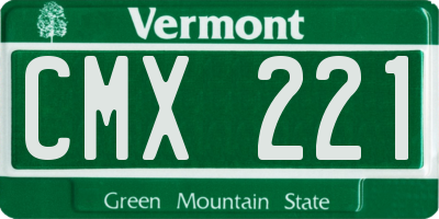 VT license plate CMX221