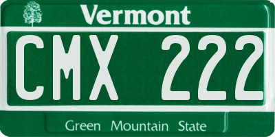 VT license plate CMX222