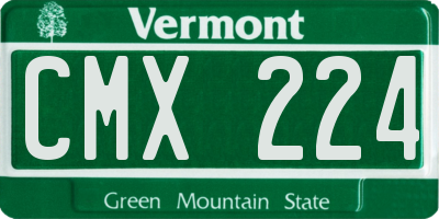 VT license plate CMX224