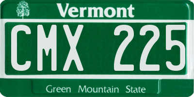 VT license plate CMX225