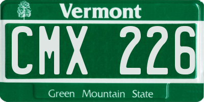 VT license plate CMX226