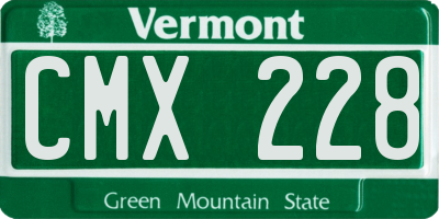 VT license plate CMX228