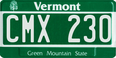 VT license plate CMX230