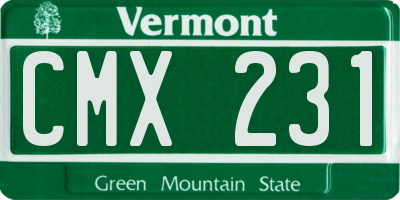 VT license plate CMX231